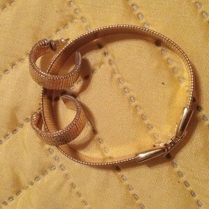 Goldtone Napier bracelet and pierced earrings